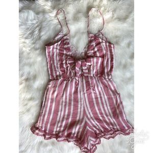 X REVOLVE AMELIA ROMPER IN RED & WHITE